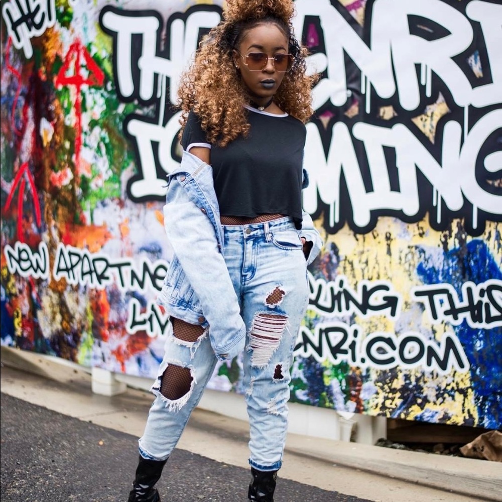 Ripped mom jeans